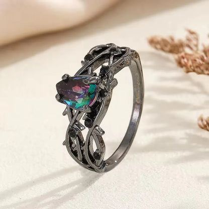 Luxury Zircon Rings For Women Girls Crystal Engagement Wedding Ring Adjustable Party Stainless Stee Finger Rings Jewelry Gifts