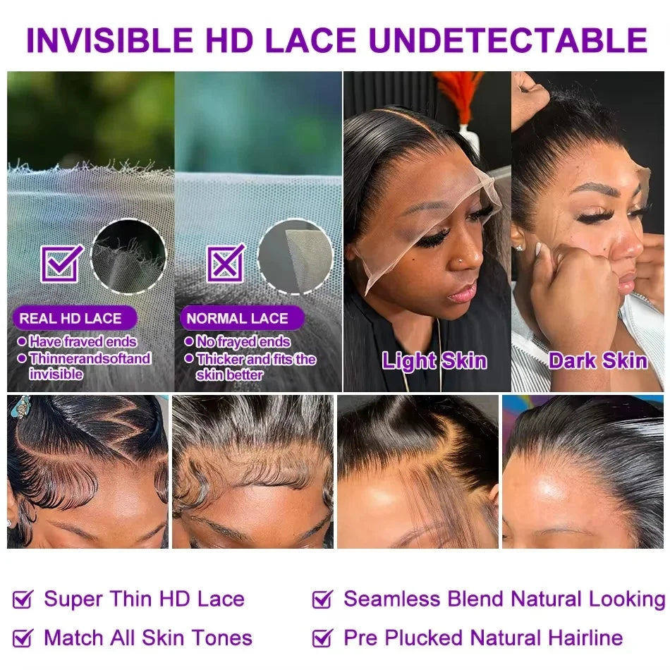 Loose Body Wave HD Lace Front Wig – 13x4 & 13x6 Pre-Plucked with Baby Hair, 40–44 Inch