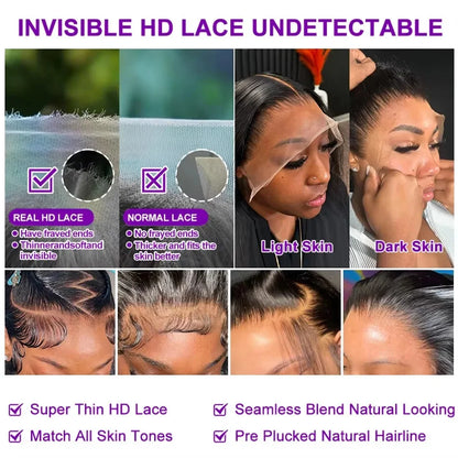 Loose Body Wave HD Lace Front Wig – 13x4 & 13x6 Pre-Plucked with Baby Hair, 40–44 Inch