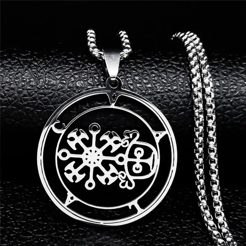 Stainless Steel Demon Seal Necklace Men/Women Silver Color Satan LILITH Necklaces & Pendants Jewery colares feminino N1331S03