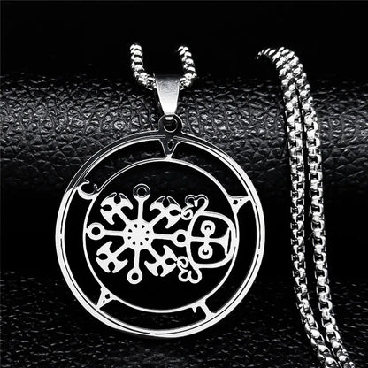 Stainless Steel Demon Seal Necklace Men/Women Silver Color Satan LILITH Necklaces & Pendants Jewery colares feminino N1331S03
