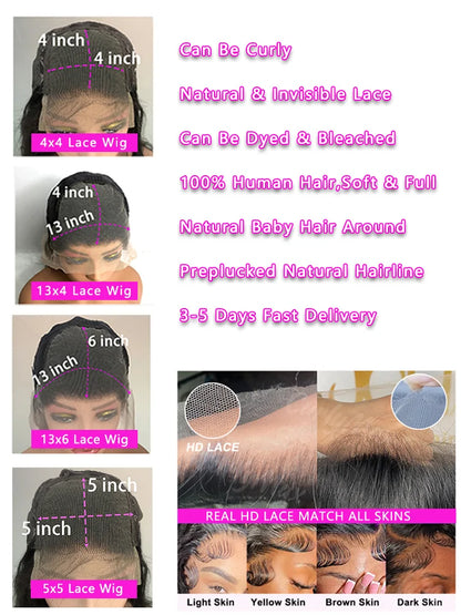 Honey Blonde Highlight Body Wave 13x6 HD Lace Frontal Wig – 4x4 & 5x5 Closure Options