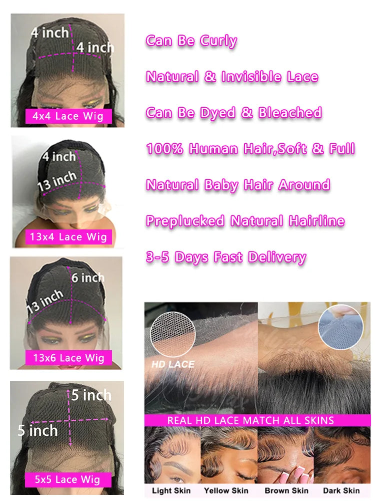 Pre-Plucked Chocolate Brown Body Wave Lace Front Wig – HD 13x6, 4x4 & 5x5, Light Brown Lace
