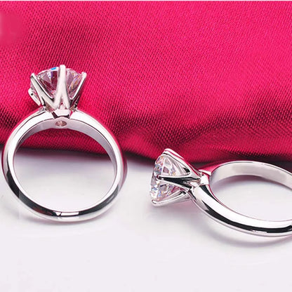 925 Sterling Silver Simple Engagement Wedding Rings for Women Fashion 1CT/2CT/ 3CT Cubic Zirconia Ring Bridal Jewelry Gift