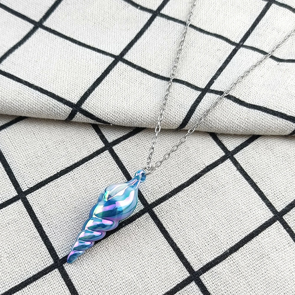 Stardew Valley Mermaid's Pendant Cosplay Necklace Blue Screw Pendant Choker Fashion Collarbone Chain Accessories