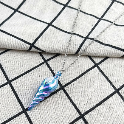 Stardew Valley Mermaid's Pendant Cosplay Necklace Blue Screw Pendant Choker Fashion Collarbone Chain Accessories