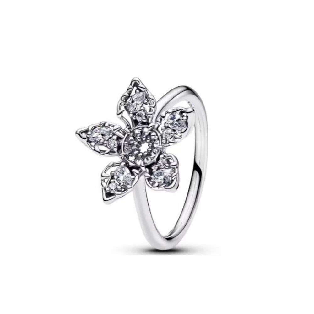 925 Silver Women Jewerly Accessories Ring Size 6 7 8 9 Pink Heart CZ Stone Red Black Rings DIY Birthday Gift Party