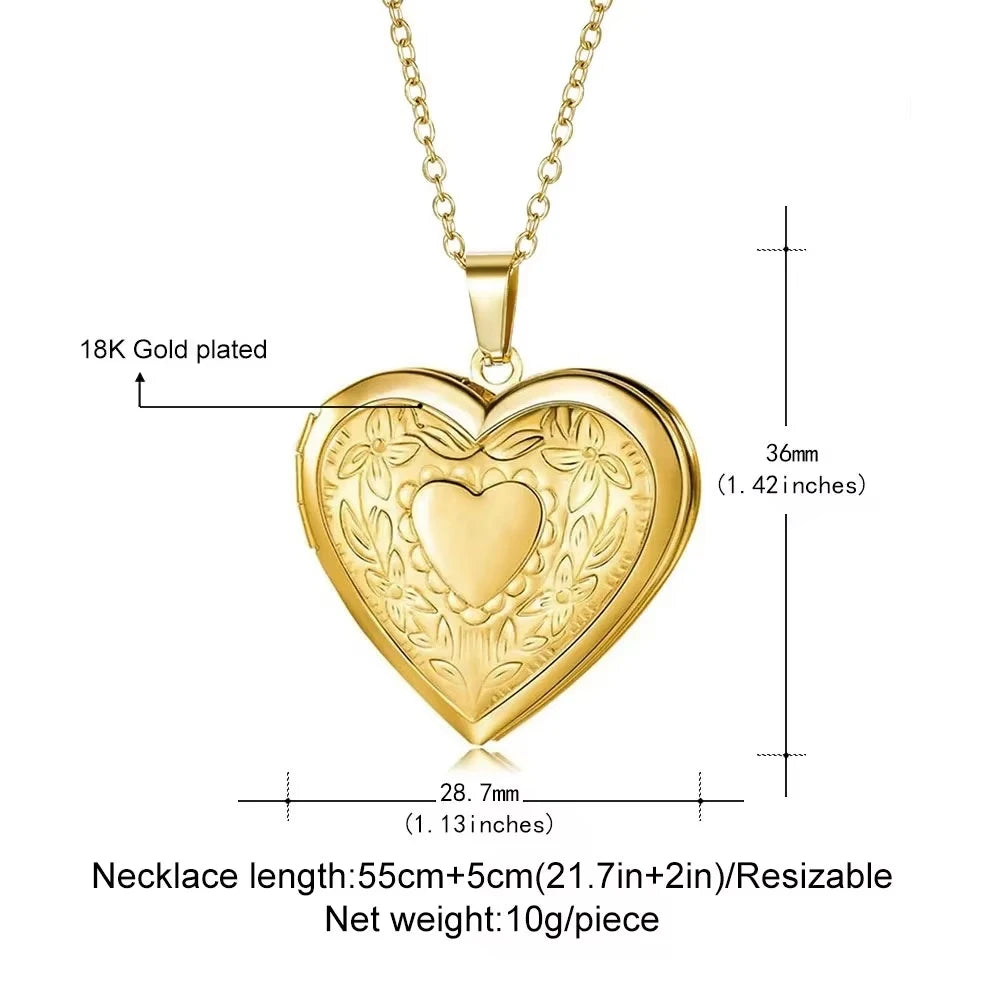 Customized 1/2 Photo Heart Locket Pendant Necklace, Fashion Women Necklace Personalized Souvenir Gifts, Mother's Day Idea Gifts