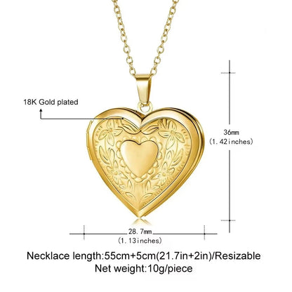 Customized 1/2 Photo Heart Locket Pendant Necklace, Fashion Women Necklace Personalized Souvenir Gifts, Mother's Day Idea Gifts