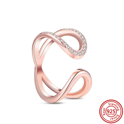 925 Sterling Silver Original Rose Gold Plated Fashion Women Ring Flower Green Zircon Design Jewelry Exquisite Wedding Gift Rings