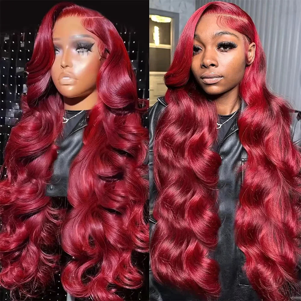 99J Burgundy Wine Red Body Wave HD Lace Front Wig – 13x6 & 13x4
