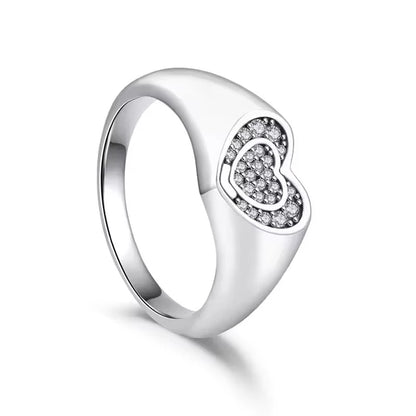 925 Sterling Silver  Crown Heart Flower Zircon Rings For Women Love Promise Engagement Band Fashion Ring Set