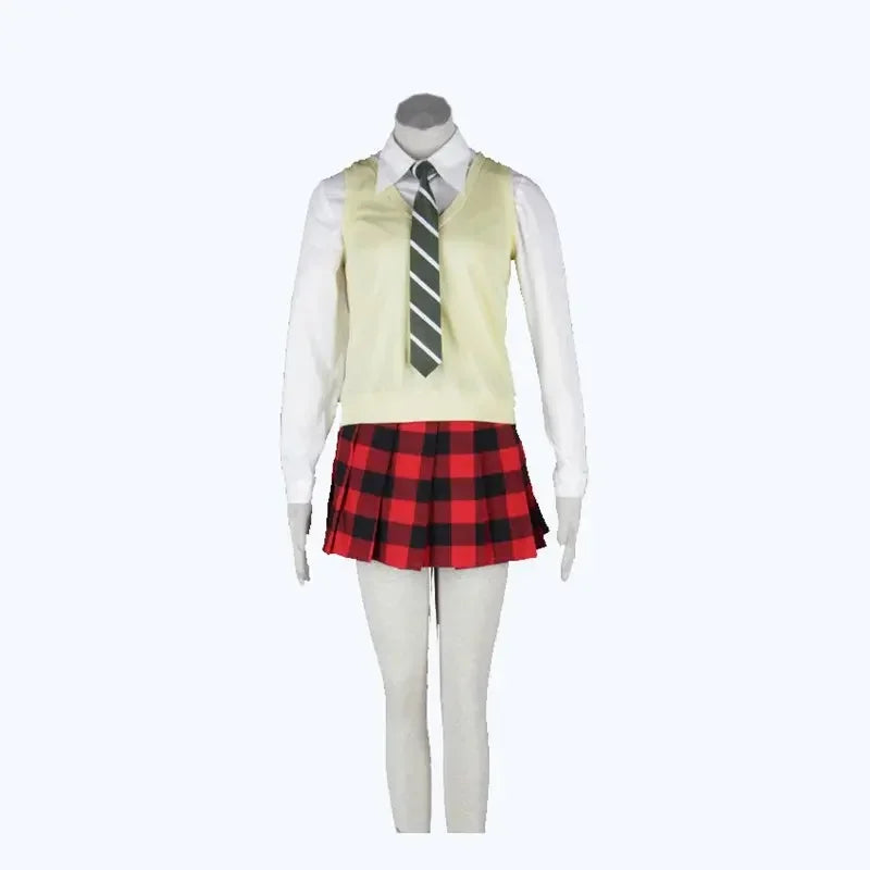 Anime Soul Eater Maka Albarn Cosplay Costume Women Girl Skirt Uniform Halloween Carnival Party Wig Jackets Tie White