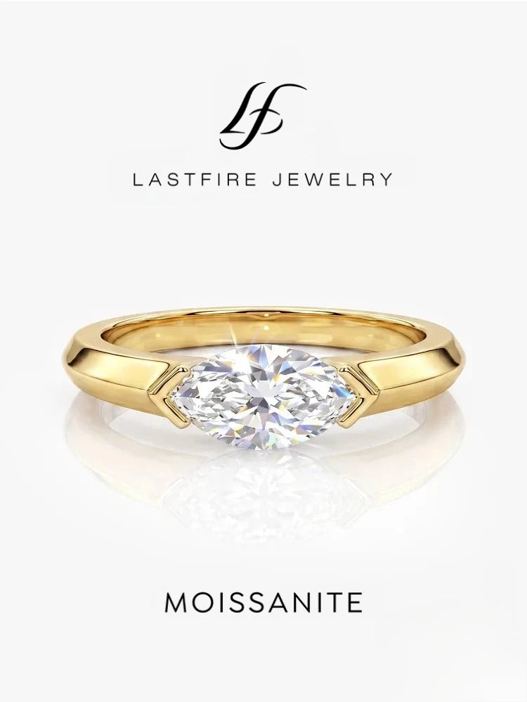 Classic Fashion 1CT Marquise Moissanite Diamond Rings for Women Anniversary Wedding 925 Sterling Silver Fine Jewelry