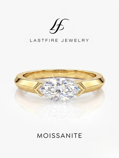 Classic Fashion 1CT Marquise Moissanite Diamond Rings for Women Anniversary Wedding 925 Sterling Silver Fine Jewelry