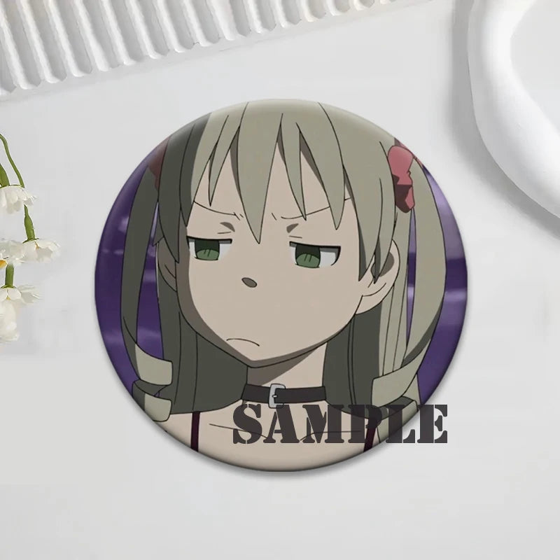 Soul Eater Brooches Anime Figure Lapel Pins Maka Albarn Death The Kid Cartoon Badge for Backpack Accessories Clothes Decoration