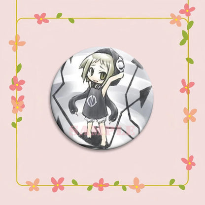Anime Soul Eater Pins Round Creative Cartoon Badges Handmade Tinplate Brooches for Backpack Accessorys Exquisite Gifts