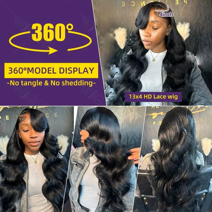 Loose Body Wave 360 Full Lace & HD Lace Frontal Wig – Natural Black, 250%