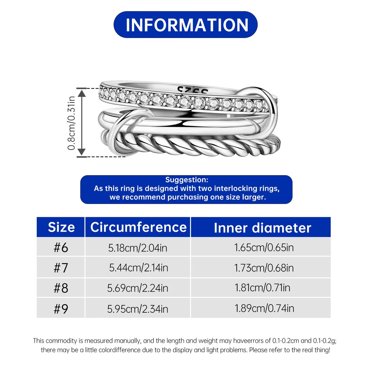 925 Sterling Silver Three-Ring Stackable Ring for Women Simple Fashion Design Fine Jewelry Perfect for Birthday Party Gift 2026