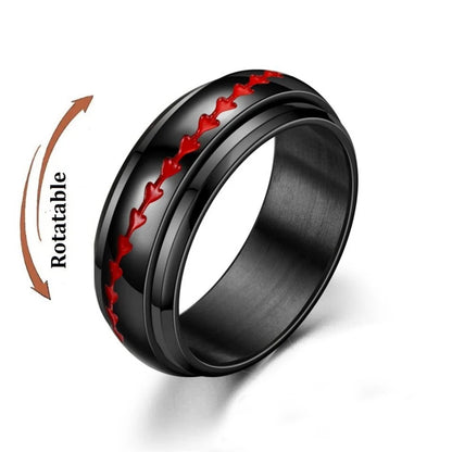 Anti Stress Anxiety Fidget Spinner Couple Rings Rotate Freely Jewelry for Men Women Stainless Steel Knuckle Ring Wedding Bague