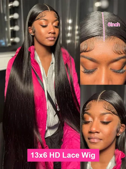 Bone Straight Glueless Lace Front Wig – 13x4, 13x6, 4x4 & 5x5 for Black Women, 30–40 Inch
