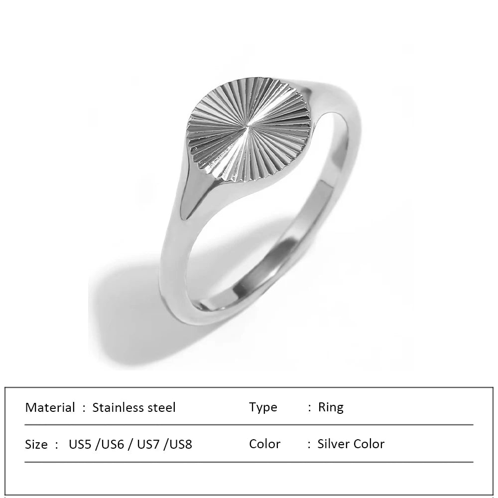 Waterproof Stainless Steel Ring for Women Non-fading Heart Ring Stylish Metal Rings Simple New Jewelry Wholesale Dropshipping