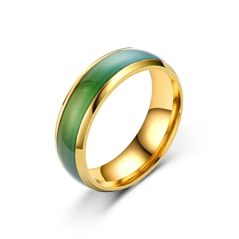 5 Colors Stainless steel Changing Color Rings Mood Emotion Feeling Temperature Rings For Women Men Couples Rings Tone Jewelry