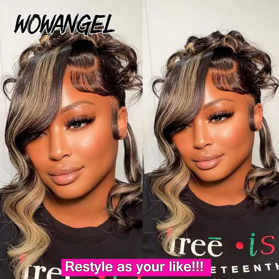 1B/27 Highlight Colored Body Wave 13x6 HD Lace Frontal Wig – 34 Inch Melt-Skin 13x4