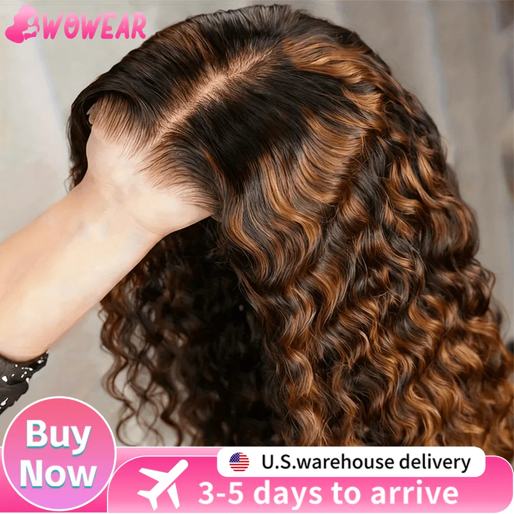 1B/30 Highlight Ombre Deep Wave Lace Front Wig – HD 13x6 & 13x4 French Lace