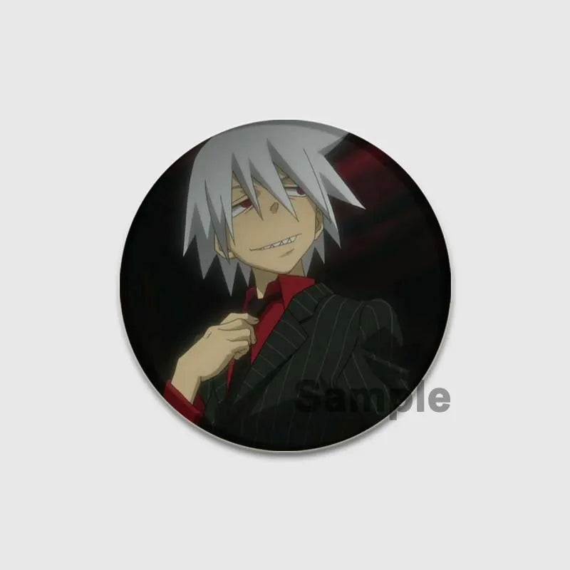 58MM Anime Soul Eater Pins Tinplate Brooch Figure Badge Handmade Brooches for Backpack Clothes Decoration Fashion Jewelry Gifts
