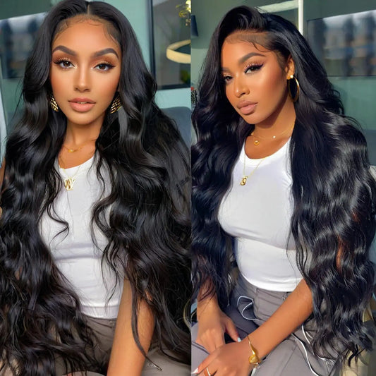 Water Wave HD Lace Frontal Wig – 13x6, 13x4, 4x4, 5x5 & 360, 30–40 Inch Dark Brown Lace