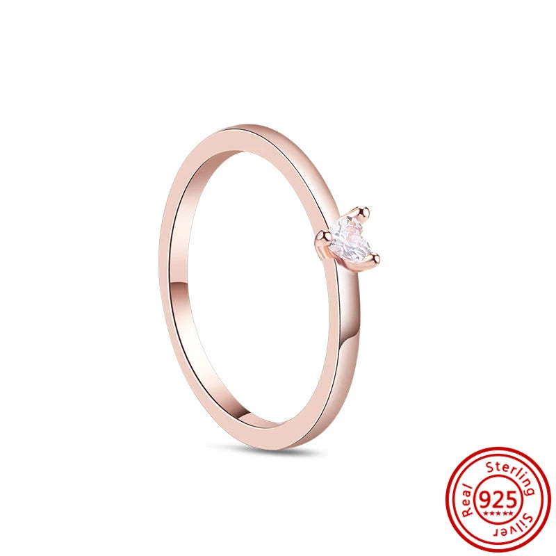 925 Sterling Silver Original Rose Gold Plated Fashion Women Ring Flower Green Zircon Design Jewelry Exquisite Wedding Gift Rings