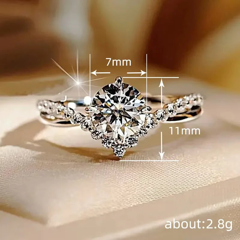 925 Sterling Silve Shining Zircon Four clawed V-shaped Rings for Exquisite Women Party Engagement High Quality Hot Sale Jewelry