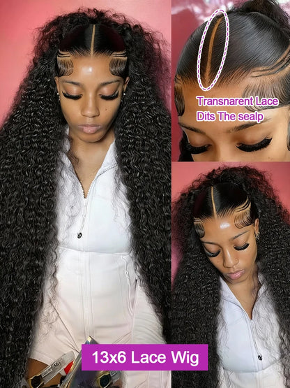 Burmese Curly Transparent Lace Front Wig – 13x4, 13x6 & 360 Full Lace, 250%