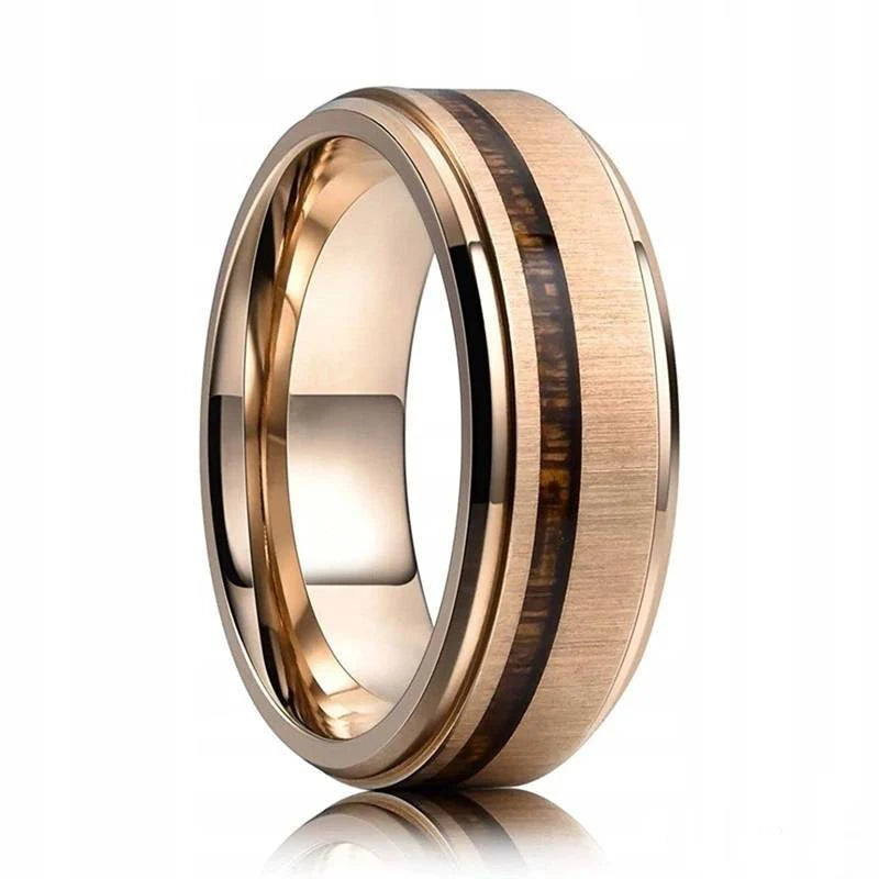 Fashion 8mm Men Stainless Steel Rings Inlay Meteorite Abalone Shell Rings For Men Women Wedding Engagement Band Jewelry Gift