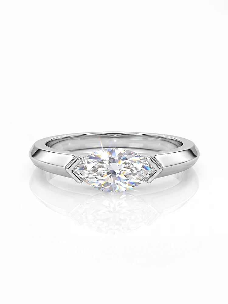 Classic Fashion 1CT Marquise Moissanite Diamond Rings for Women Anniversary Wedding 925 Sterling Silver Fine Jewelry