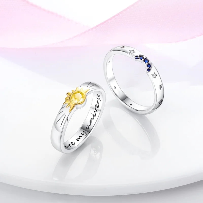 925 Sterling Silver Rings Infinite Love Sun Moon Eye Flower Ring For Women Original Wedding Ring Jewelry Gift