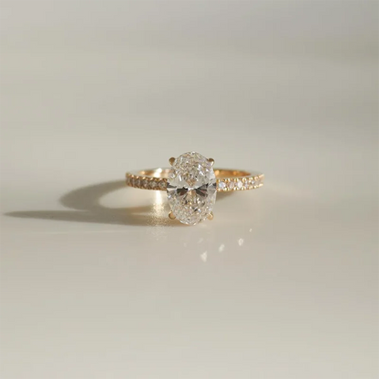 Minimalist 1-3ct Oval Cut Moissanite Half Eternity Engagement Ring 925 Sterling Silver for Woman Girl Gold Plated Handmade Rings