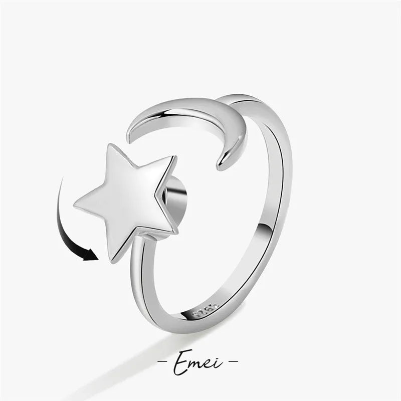 Fashion Fidget Spinner Ring Anxiety for Girls CZ Rose Flower Rotating Rings Demon Eyes Finger Ring Anti Stress Wedding Jewelry
