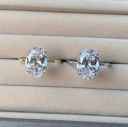 New Hot Selling Gold Plated Rings For Women Oval Cubic Zirconia Jewelry Wedding Engagement Ring Wholesale Size 5-10