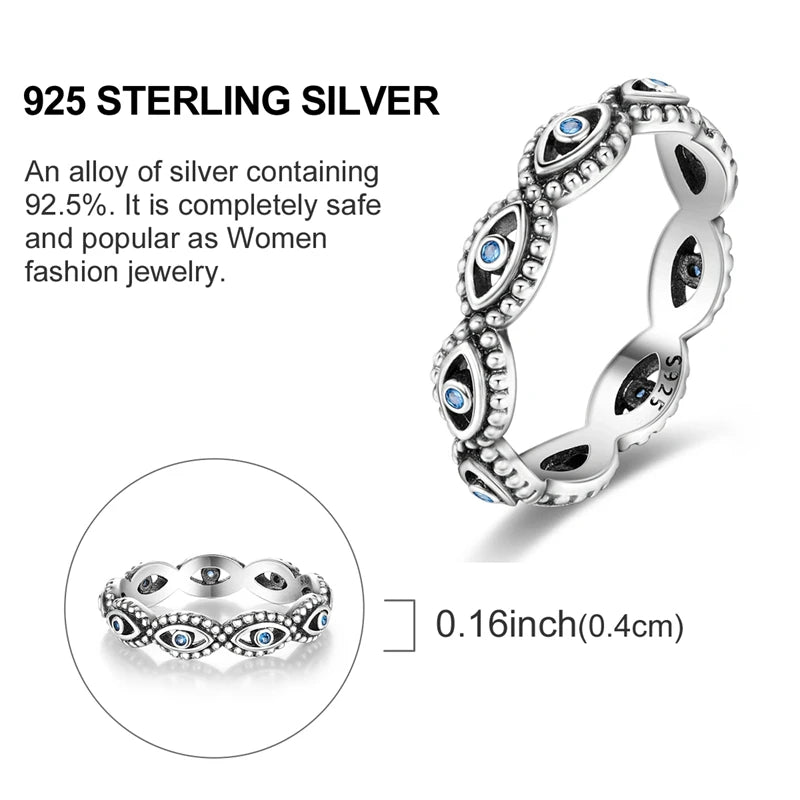 Original 925 Sterling Silver Rings Stars Moon Rings For Women Girls Jewelry Birthday Anniversary Gifts