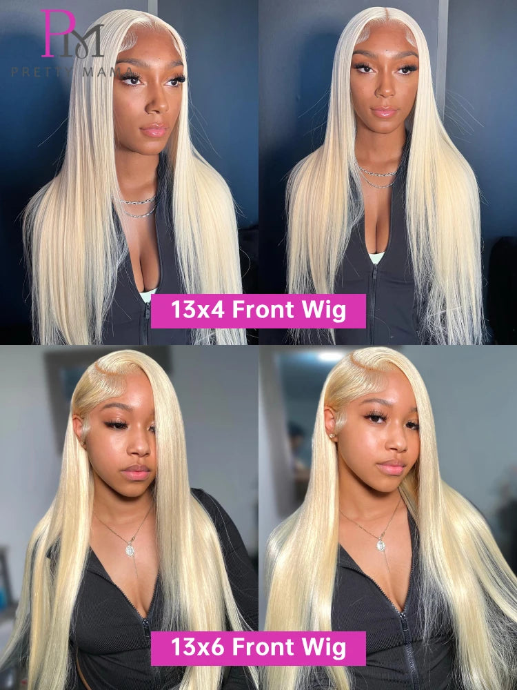 613 Blonde Bone Straight 360 HD Full Lace Frontal Wig – 13x4 & 13x6, 16–44 Inch