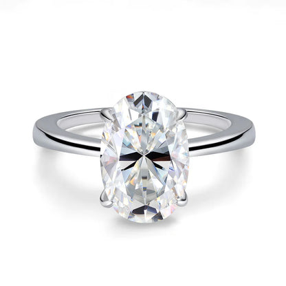 4.5CT Oval Cut Full Moissanite Rings for Women 925 Sterling Silver Certified Lab Diamond Engagement Wedding Ring Female Jewelry