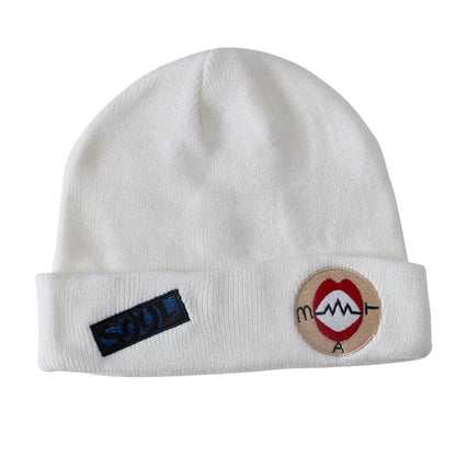 Anime Soul Cosplay Eater Soul Costume Knitted Beanie Hats Soul Unisex Embroidered Beanie Cap Halloween Party Assessories Props