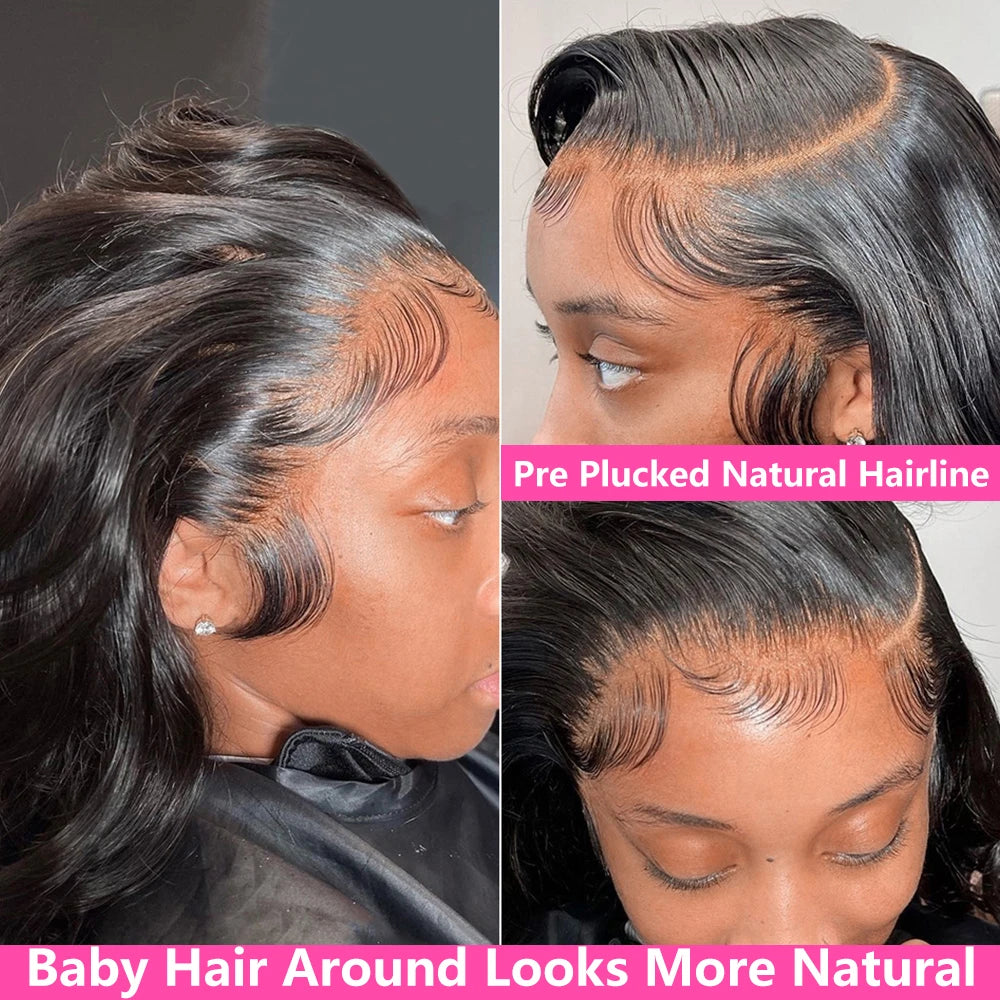 Loose Body Wave 13x4 & 13x6 HD Lace Front Wig – Pre-Plucked Water Wave, 30–40 Inch