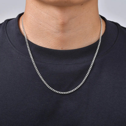 Punk Silver Color Chain Necklace for Men Women,Hip Hop Stainless Steel Braided Link Chokers,Classic Metal Jewelry Gift