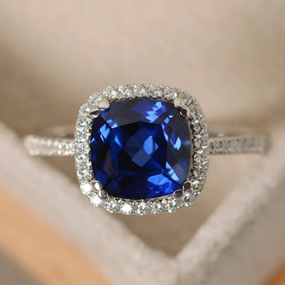 Silver Plated Women's Rings Set with Ruby Emerald Sapphire - Wedding Engagement Fashion Jewelry Wholesale Sizes 6 to 10