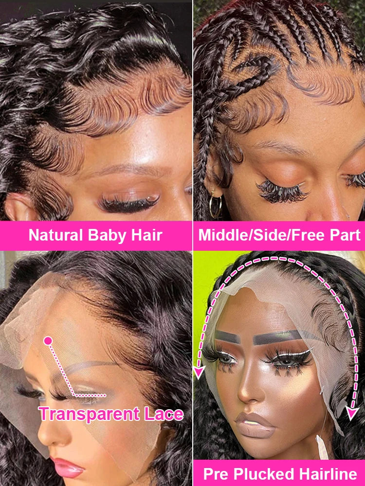 Curly Deep Wave 13x4, 13x6 & 360 HD Transparent Lace Front Wig – 200% Real Density