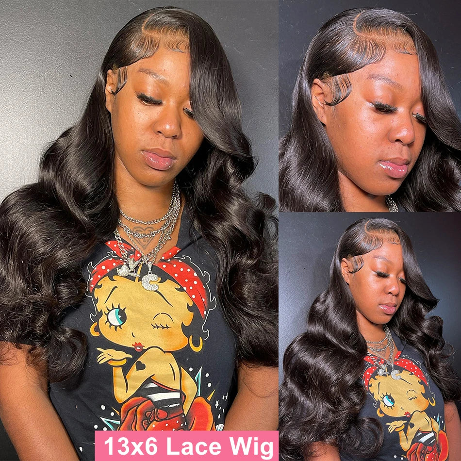 Loose Body Wave 13x4 & 13x6 HD Lace Front Wig – Pre-Plucked Water Wave, 30–40 Inch