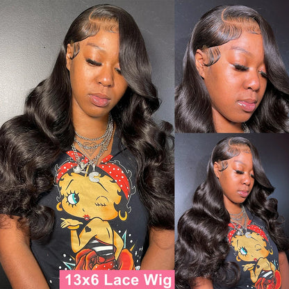 Loose Body Wave 13x4 & 13x6 HD Lace Front Wig – Pre-Plucked Water Wave, 30–40 Inch